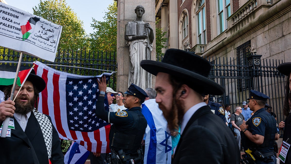 Manifestantes judíos en Columbia, Nueva York