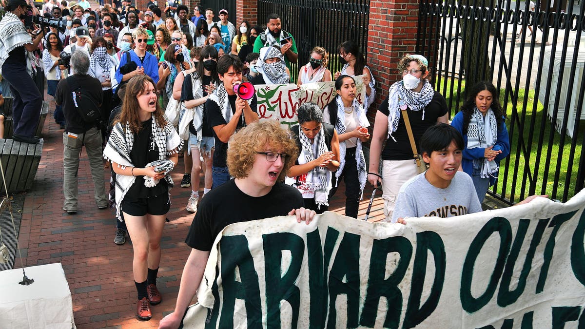 Protesta anti-Israel en Harvard durante el semestre de otoño