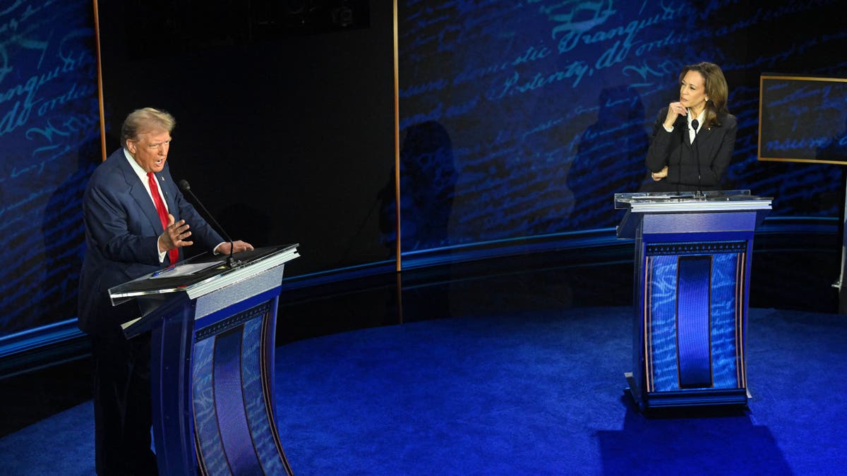 Trump and Harris at the debate in Philadelphia