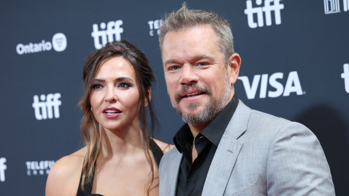 matt damon with his woman  luciana astatine  TIFF