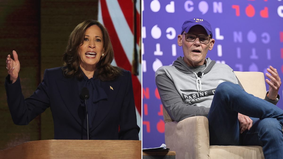 Kamala Harris y James Carville