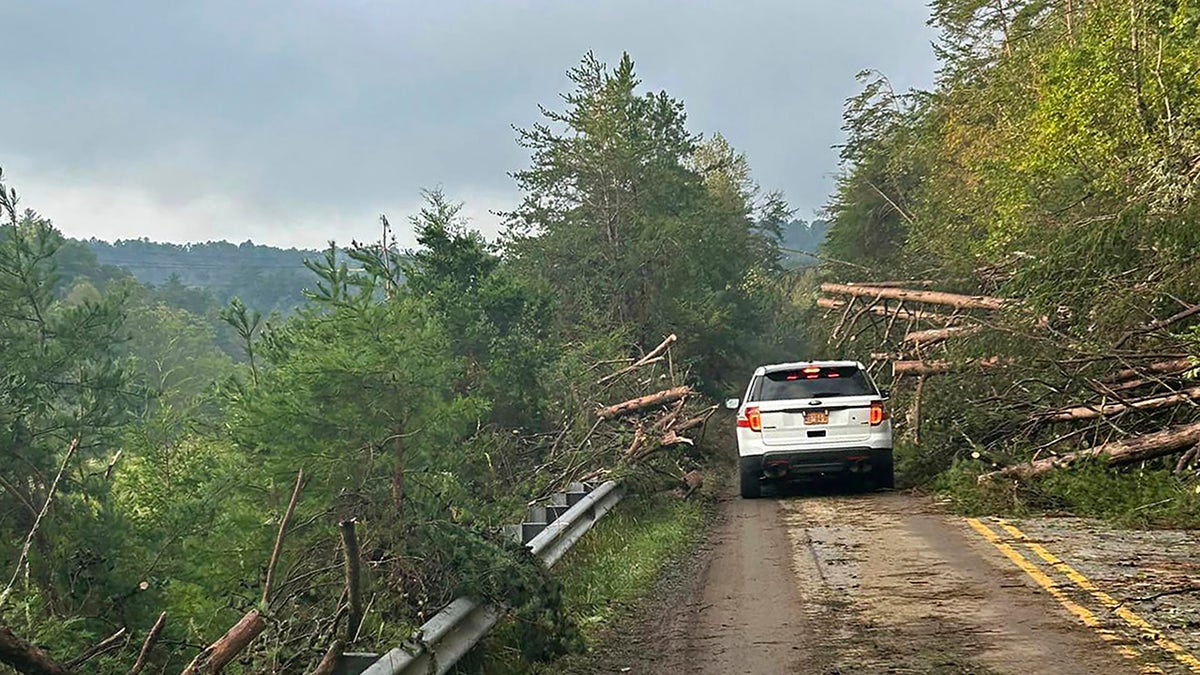 Devastación del huracán Helene en Chimney Rock, Carolina del Norte.