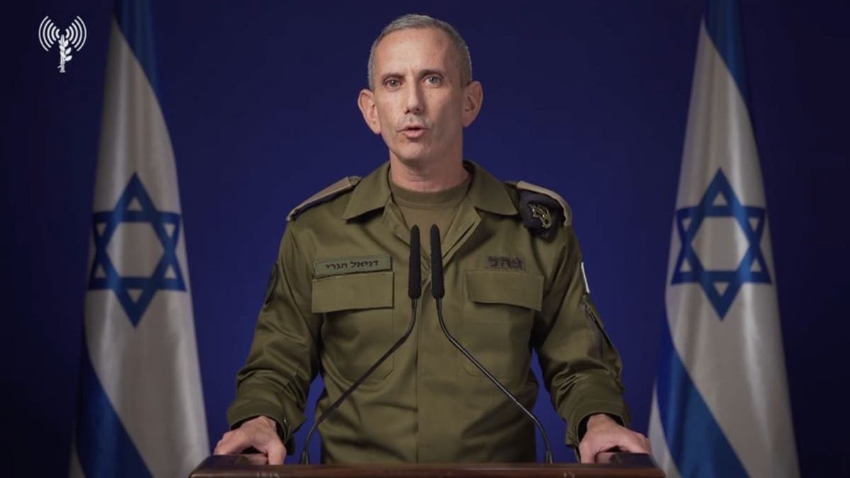 IDF spokesman Rear Admiral Daniel Hagari speaks at a press conference