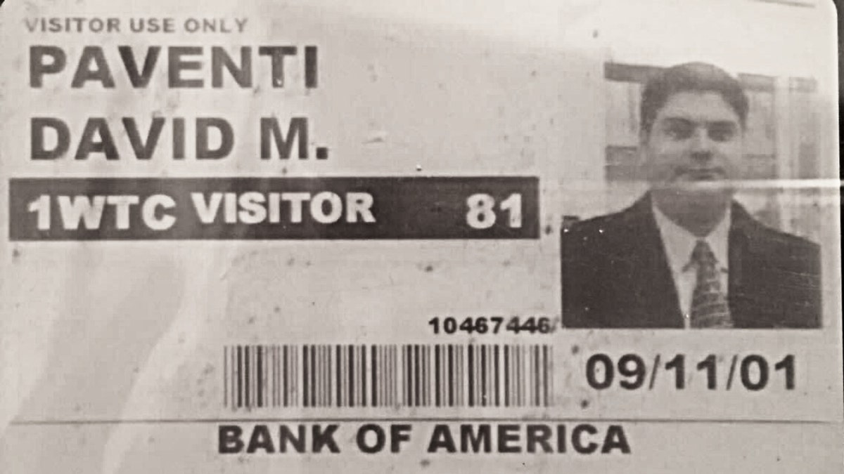 David Paventi's temporary pass for the World Trade Center on September 11.