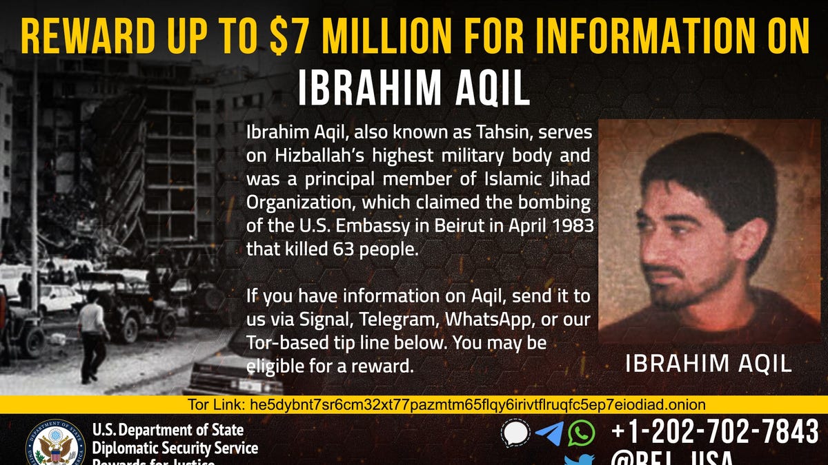 The United States was searching for Ibrahim Aqil and was offering up to $7 million for information about him through the U.S. State Department's Diplomatic Security Service Rewards for Justice program.