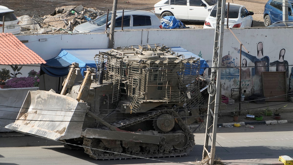 Bulldozer of the Israeli army in the West Bank