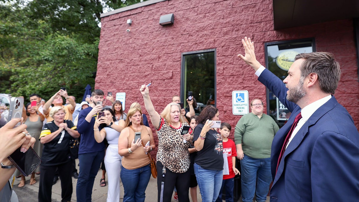 Vance greets the fans