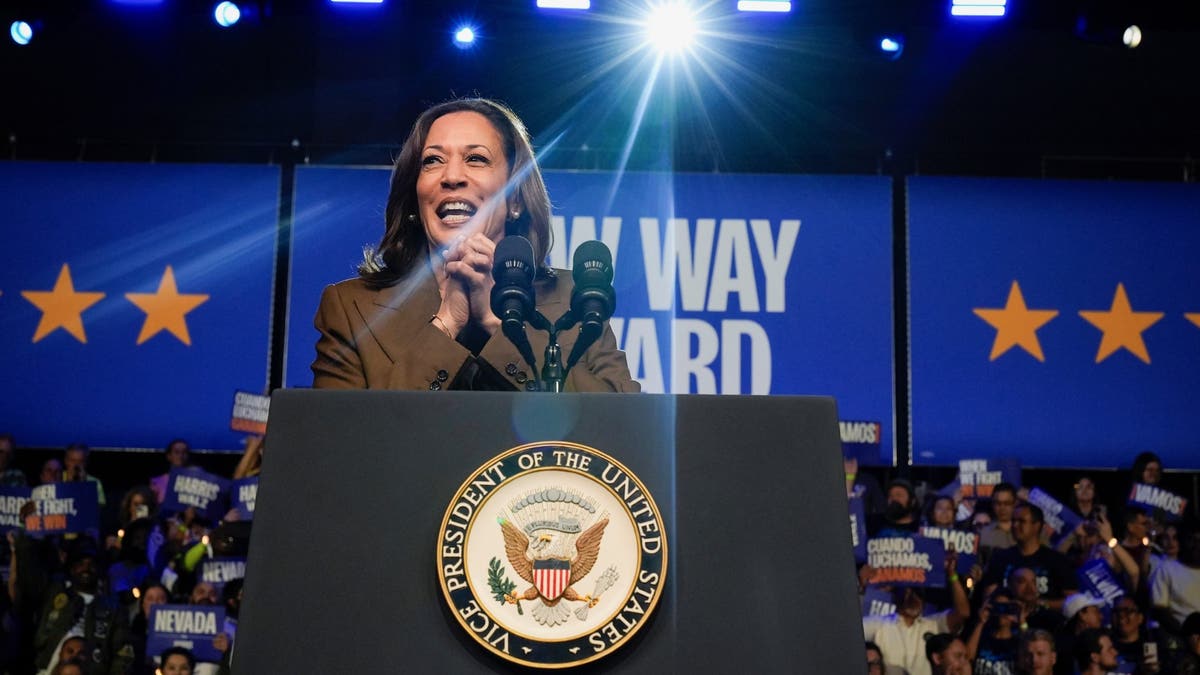 Kamala Harris on stage 