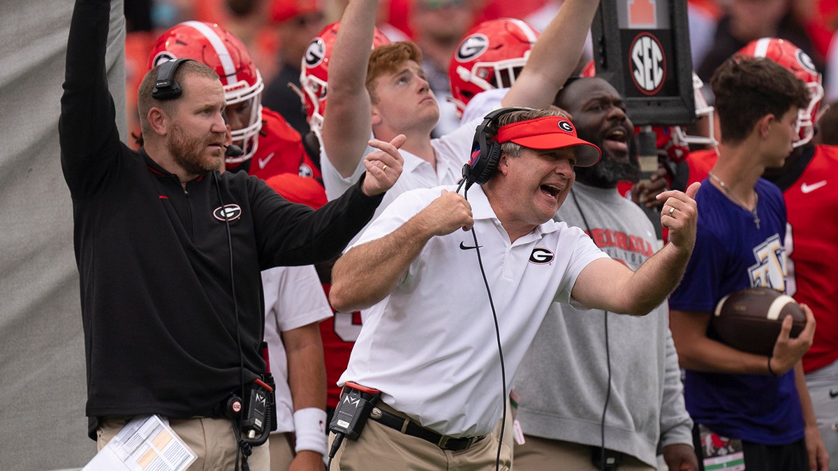 Kirby Smart on the sidelines