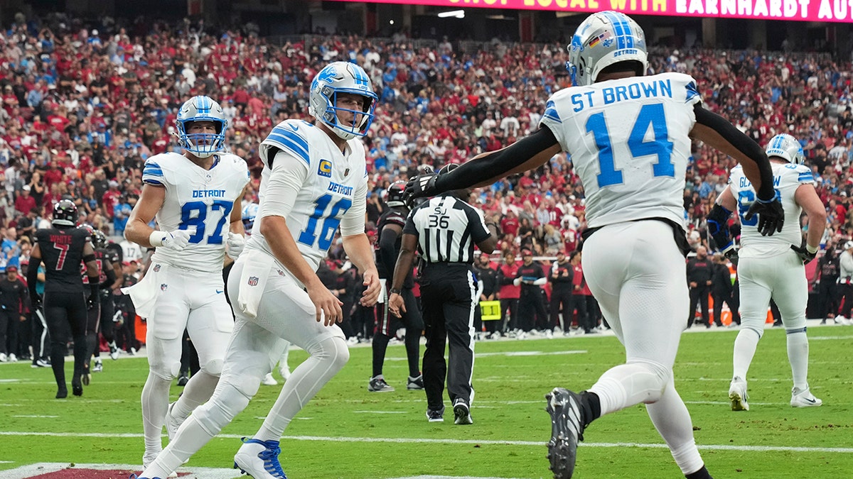 Los Leones celebran el touchdown