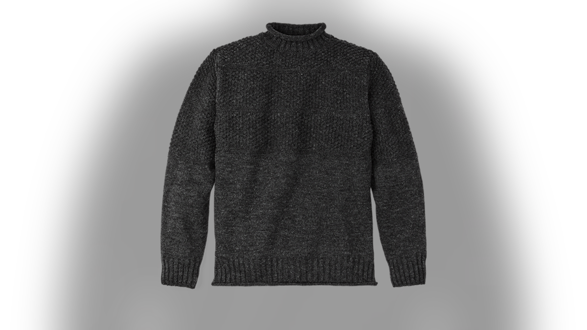 A wool sweater provides added warmth connected  acold  wintertime  days. 