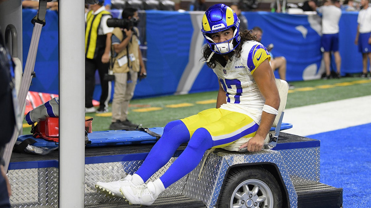 Puka Nacua carted off field