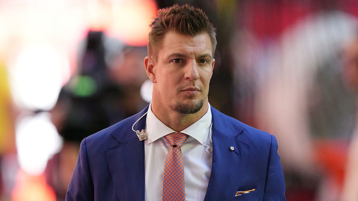 Rob Gronkowski at the Eagles-Chiefs Super Bowl