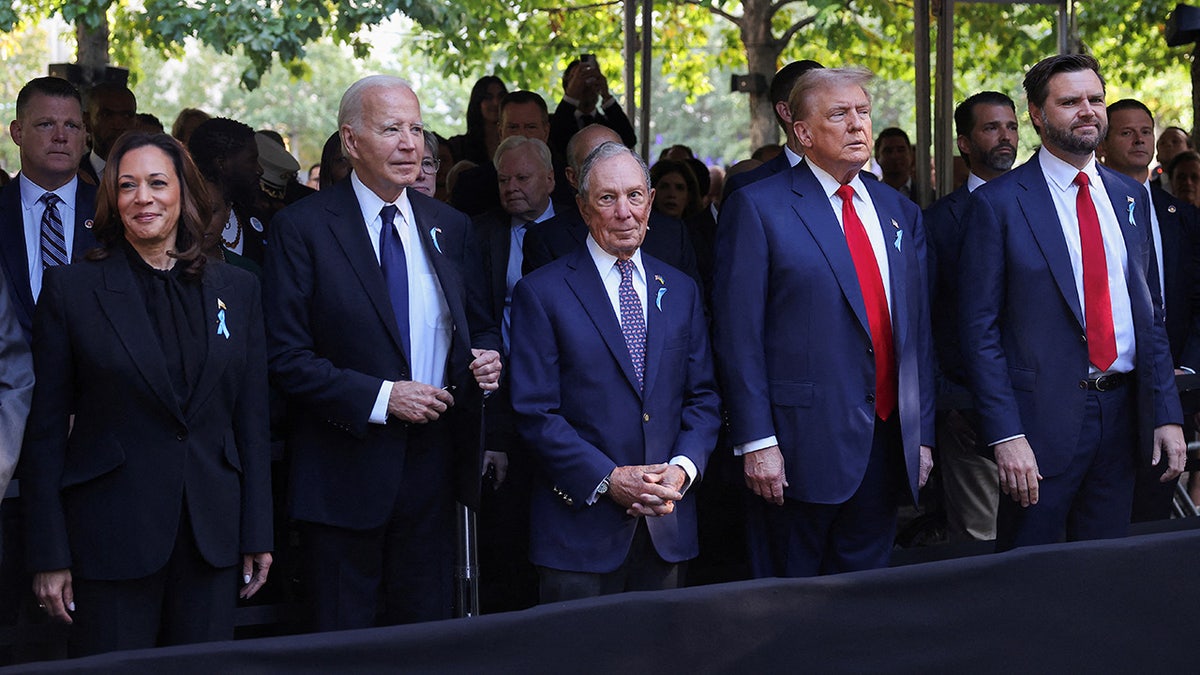 Donald Trump, JD Vance, Kamala Harris e Joe Biden comparecem ao memorial do 11 de setembro em Nova York.