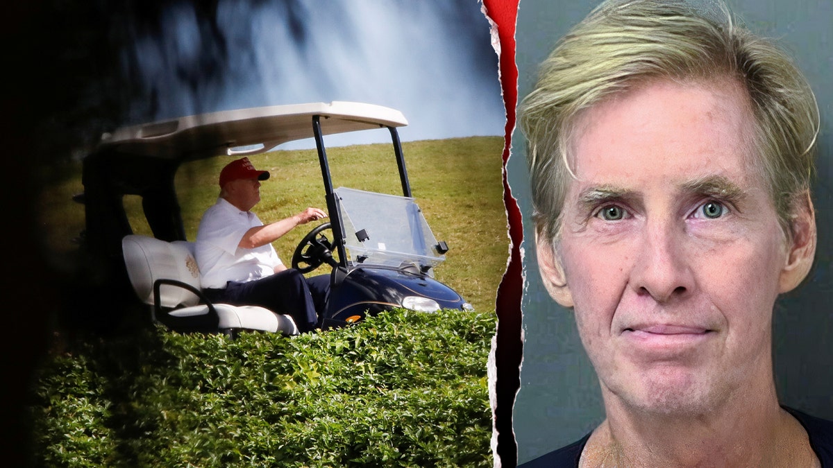 Ryan Ruth Graphic com Donald Trump em um carrinho de golfe