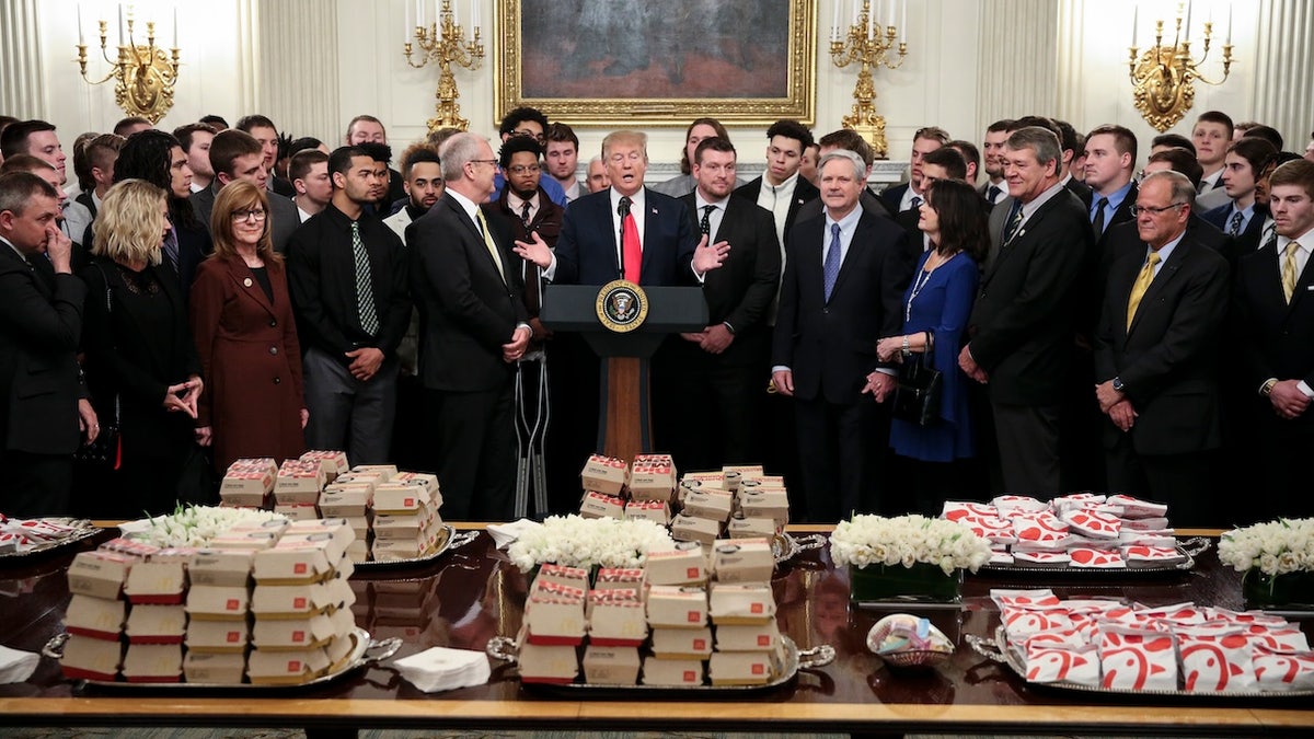 Trump's gameday meal for football game reportedly