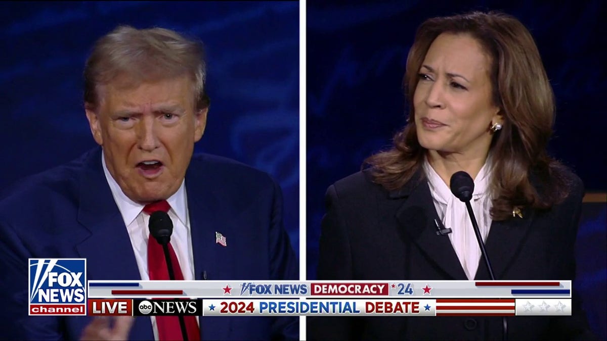 Kamala Harris durante el debate con Trump 