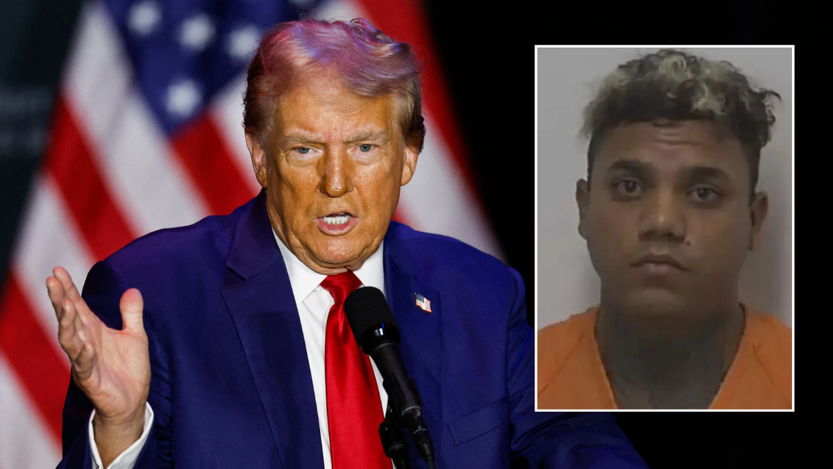 Imagen dividida de Trump y el sospechoso de violación