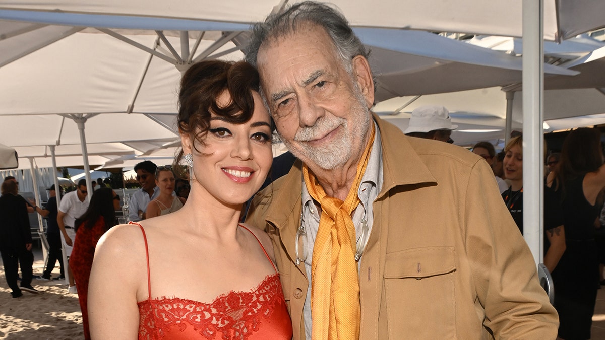 Aubrey Plaza and Francis Ford Coppola in Cannes