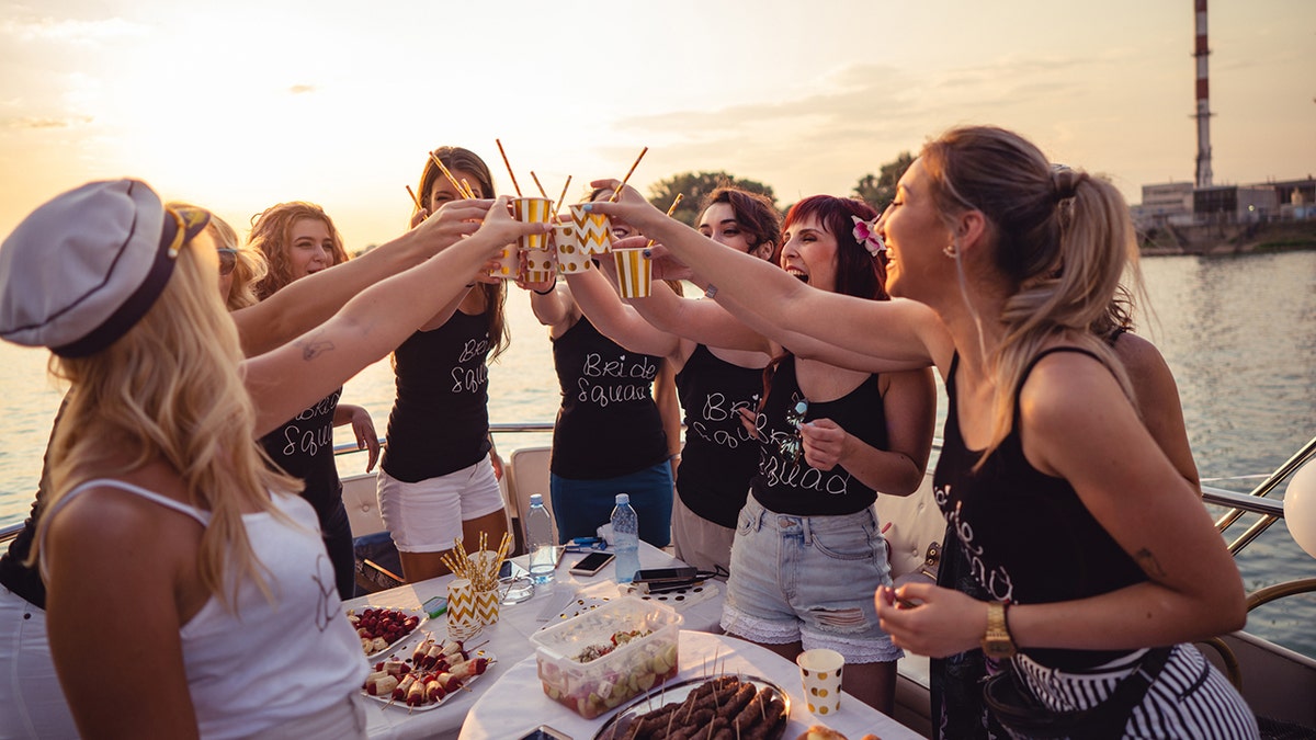 Bachelorette party applause on the boat