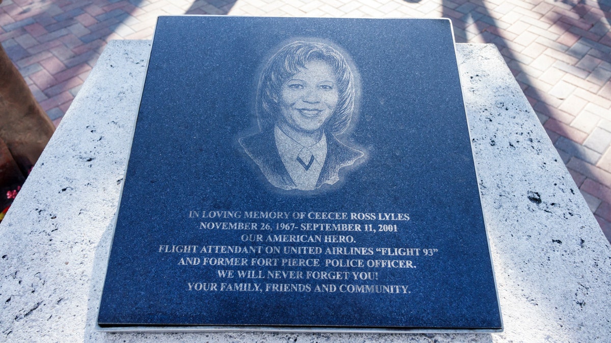 Memorial for flight attendant CeeCee Lyles who died on 9/11