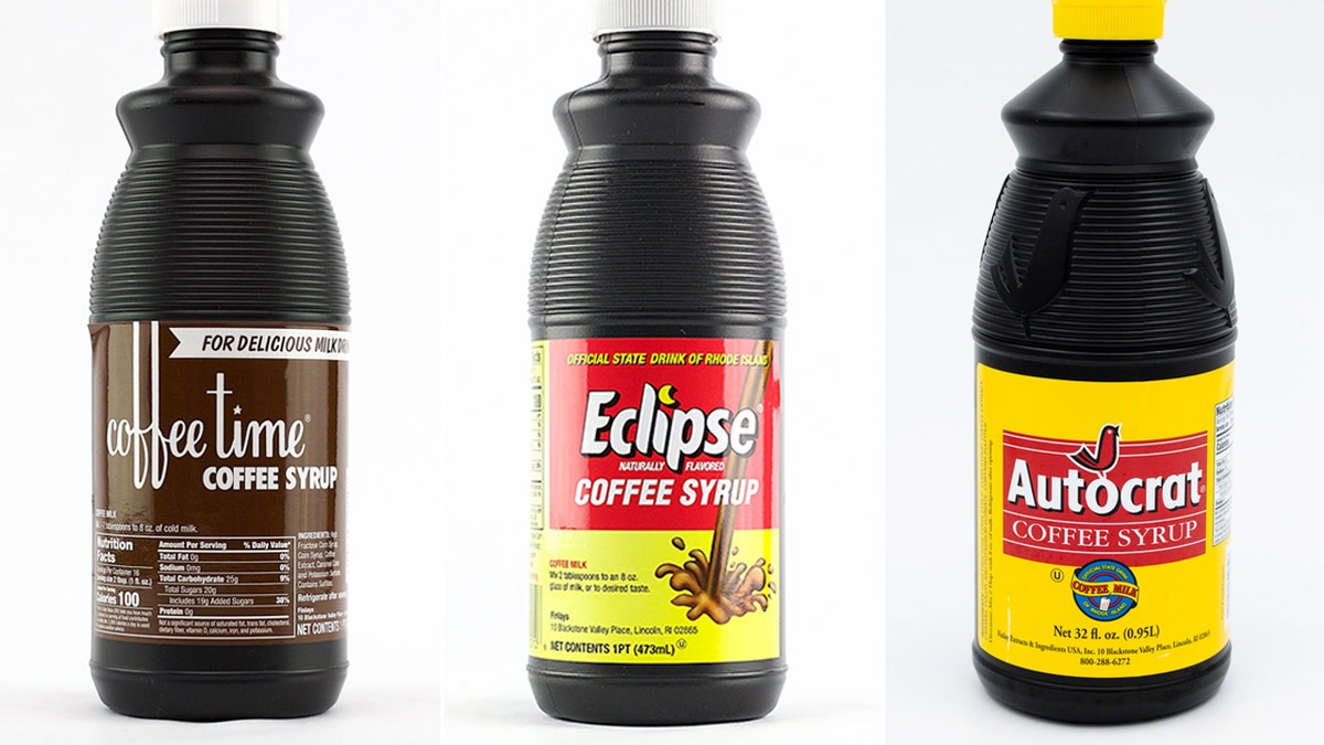 Three bottles of java  syrup.