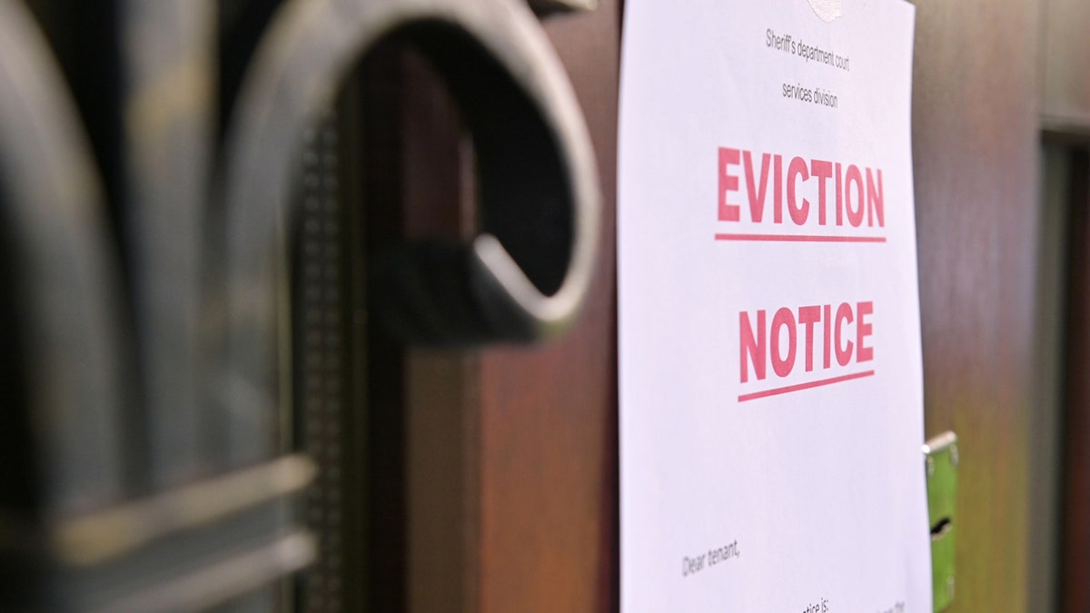 Eviction notice on the door