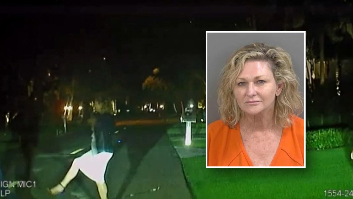 Naples Mayor Teresa Heitmann completing a field sobriety test