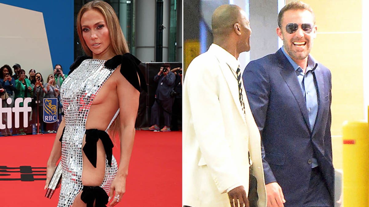 jennifer lopez en la alfombra roja de tiff/ben affleck en LA