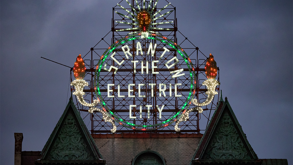 Cartel de La Ciudad Eléctrica de Scranton