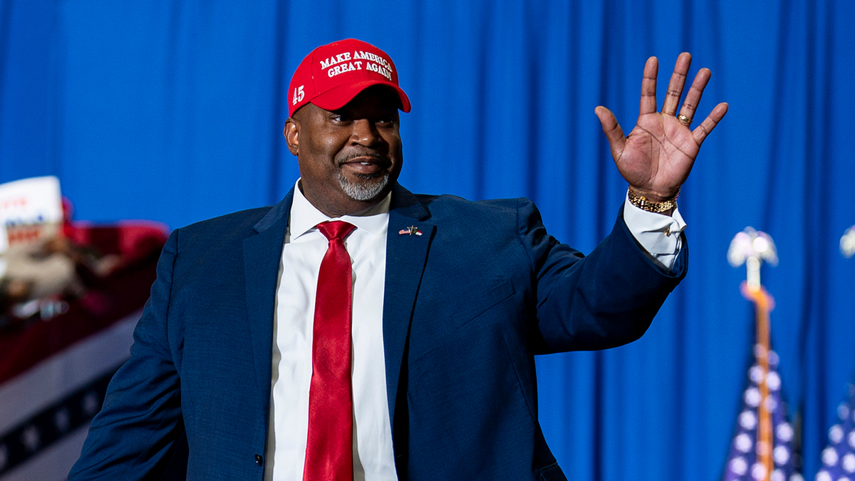 Mark Robinson with MAGA hat