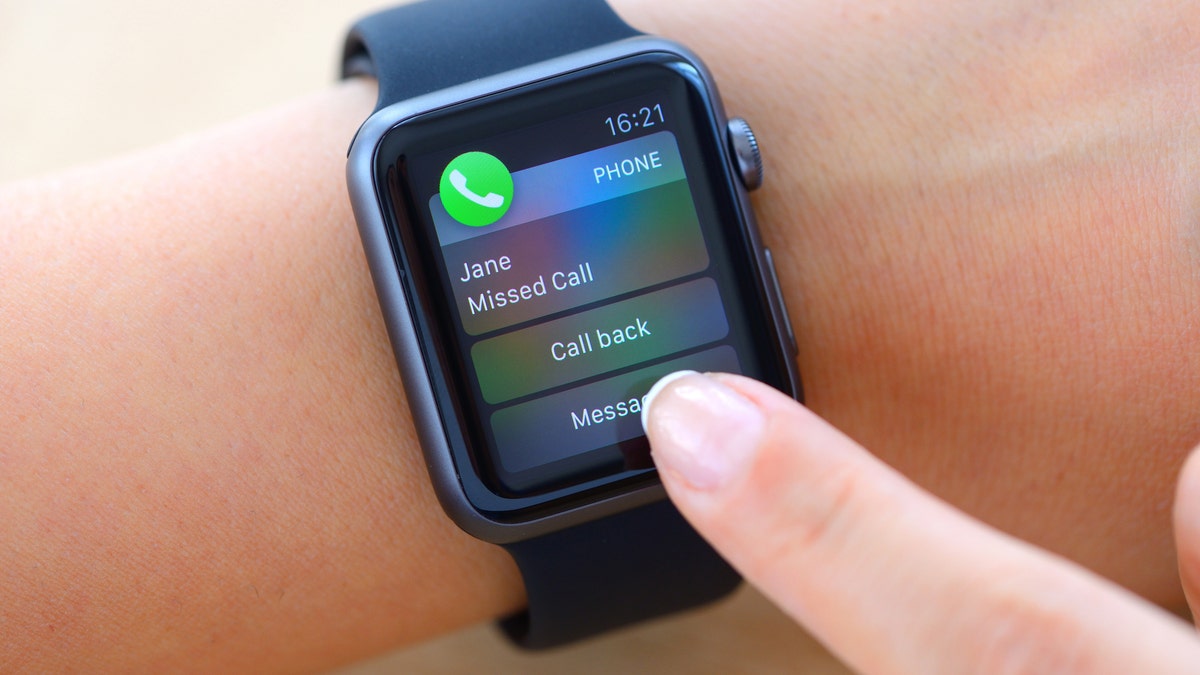 A missed call on an apple watch