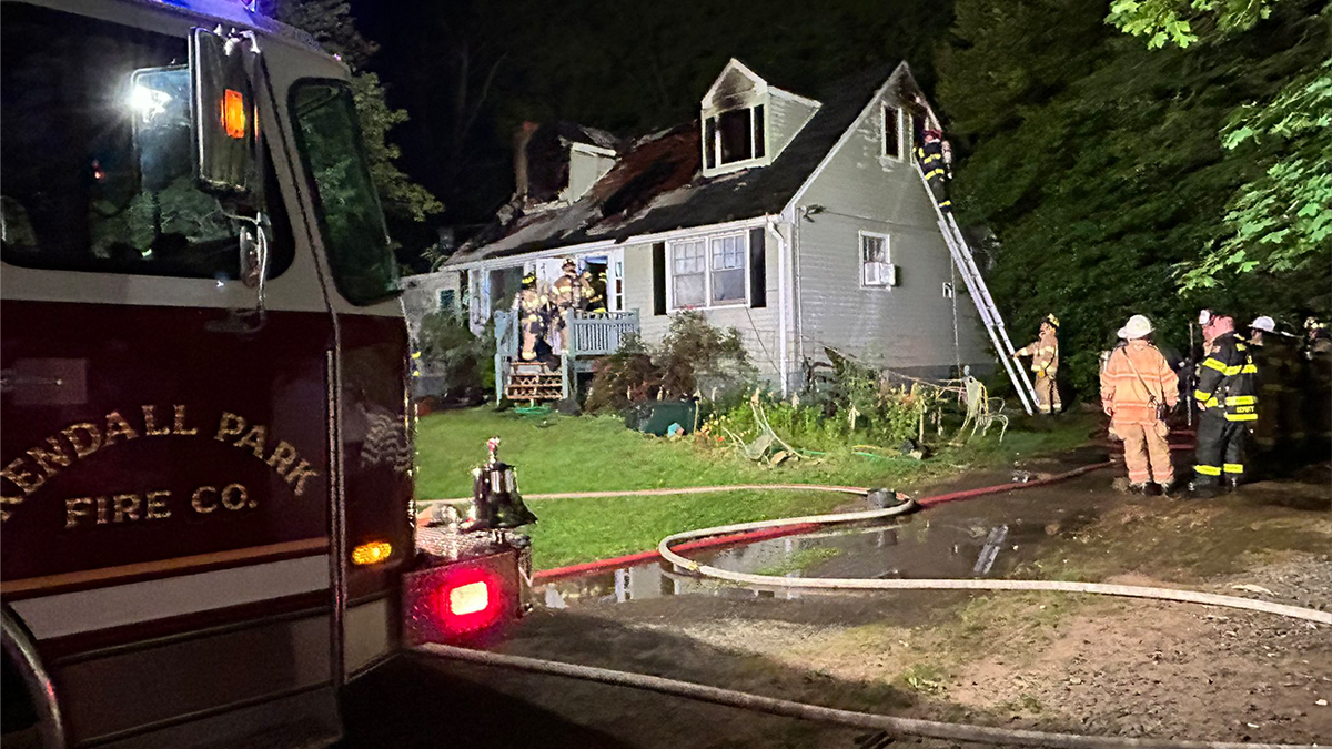 Firefighters respond to a fire to a house in New Jersey