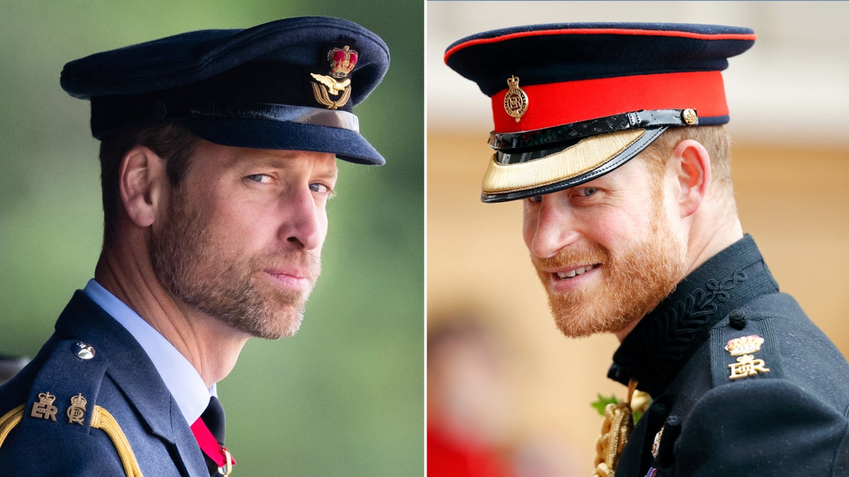 El príncipe Guillermo viste uniforme militar junto al príncipe Harry.