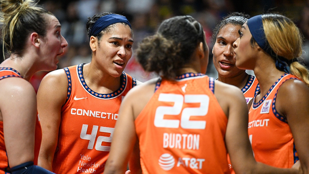 Connecticut Sun players huddle