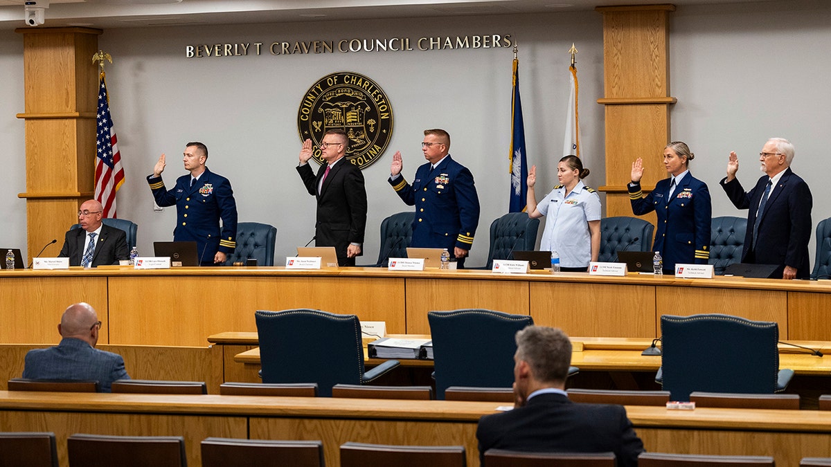 Coast Guard members at Titan hearing