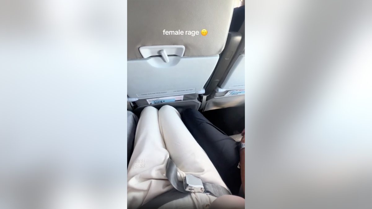 Mujer sentada en un vuelo 