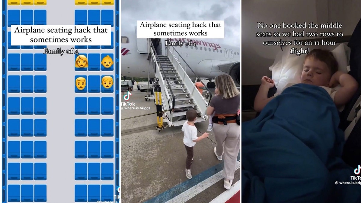 hack viral de assento de avião no TikTok split