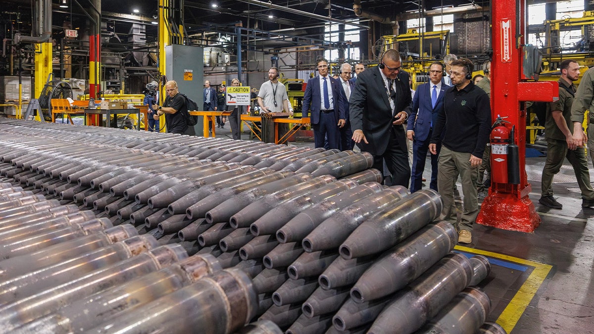 Ukrainian President Volodymyr Zelenskyy visits the Scranton Army Ammunition Plant successful  Scranton, Pa., connected  Sept. 22, 2024.