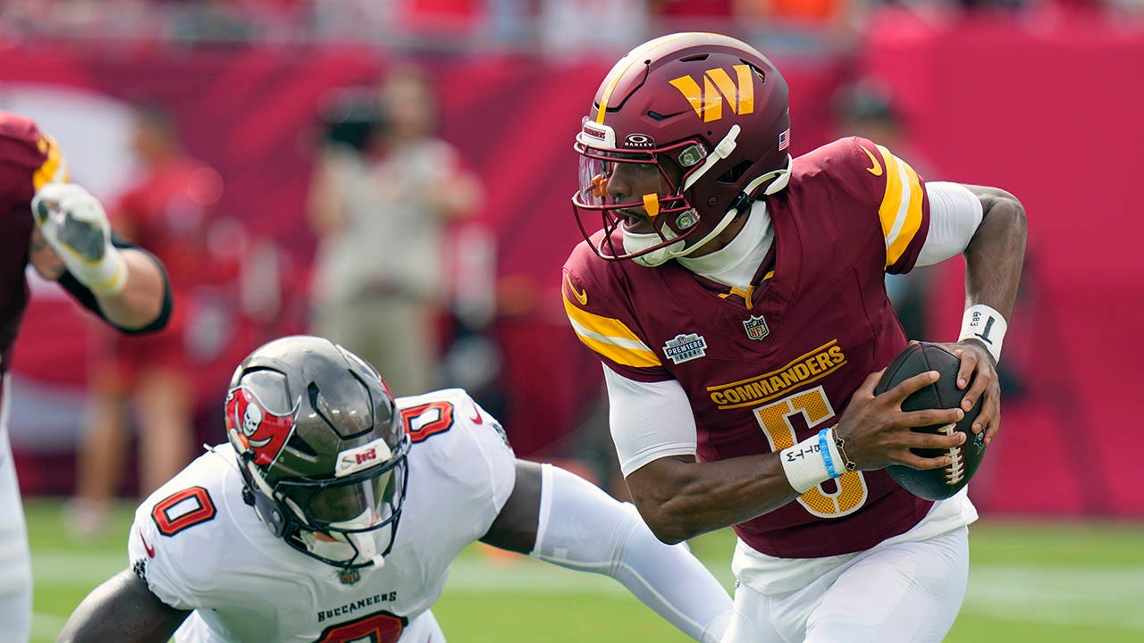 NFL rookie quarterbacks Jayden Daniels, Bo Nix record first touchdowns of  their careers, image size:1280x720