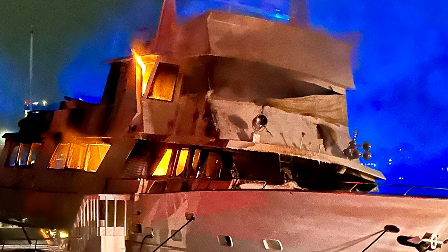 Luxury Yacht Sinks After Fire in California Marina