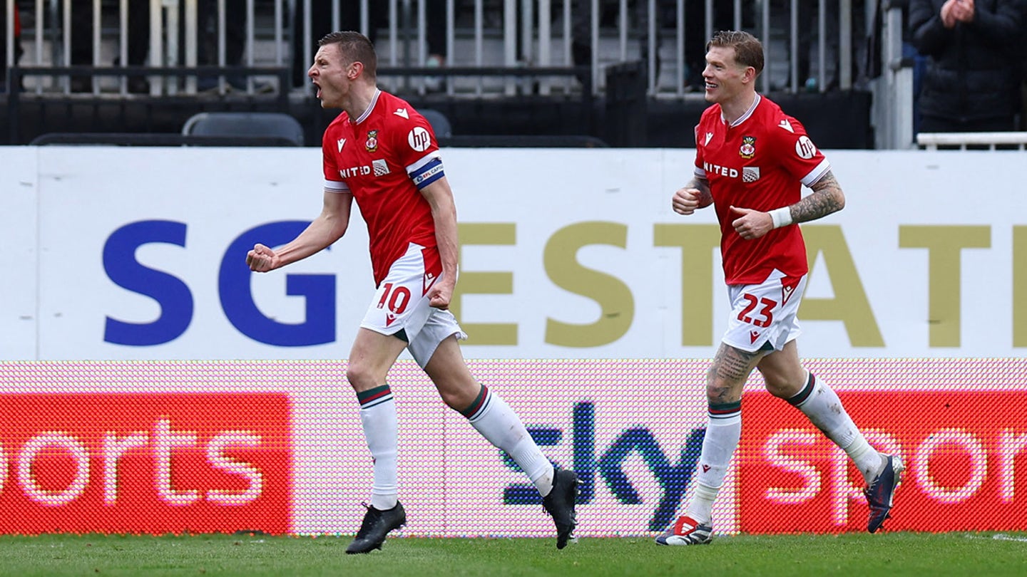 Wrexham Striker Paul Mullin Channels Inner Superhero with Deadpool Mask Celebration