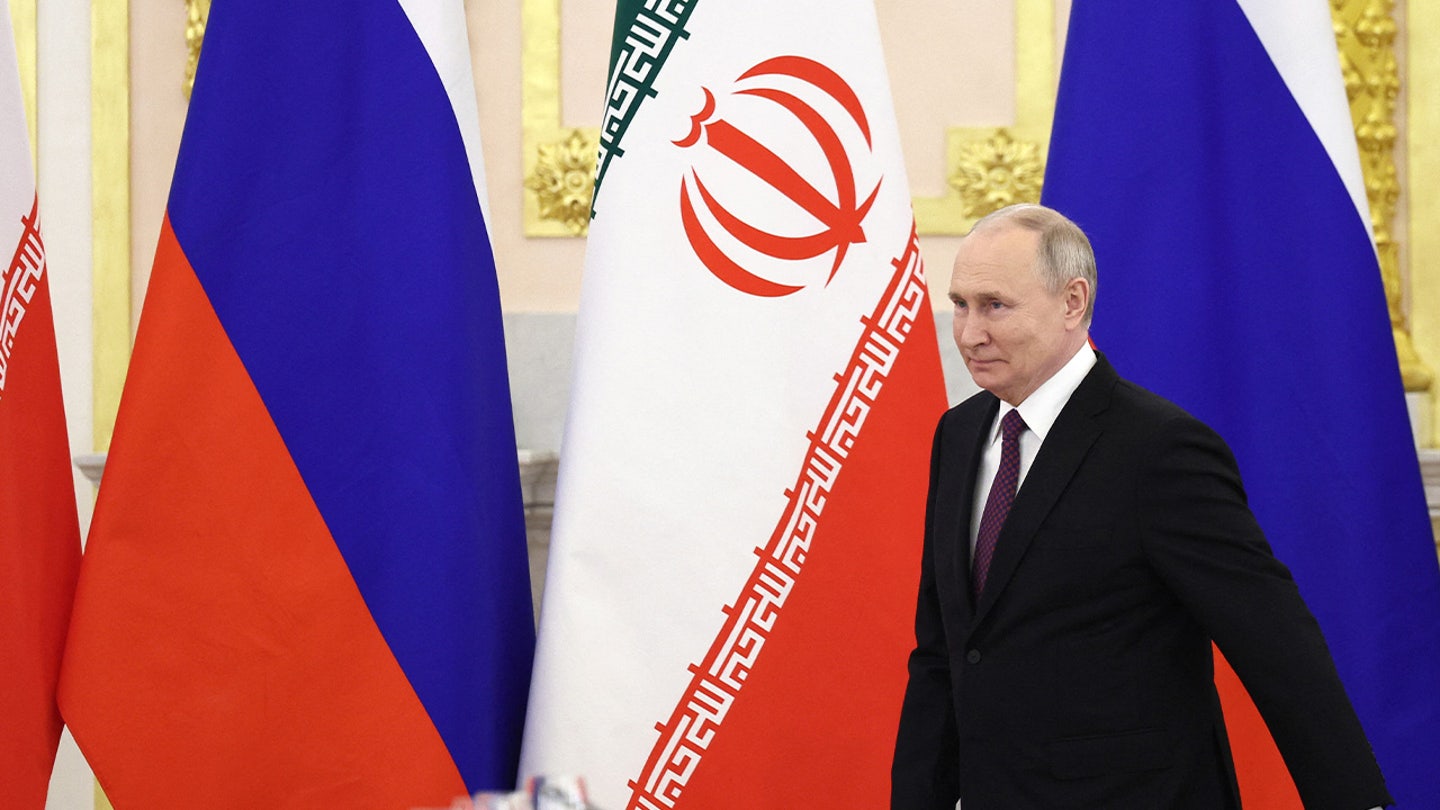 Putin Iran flag