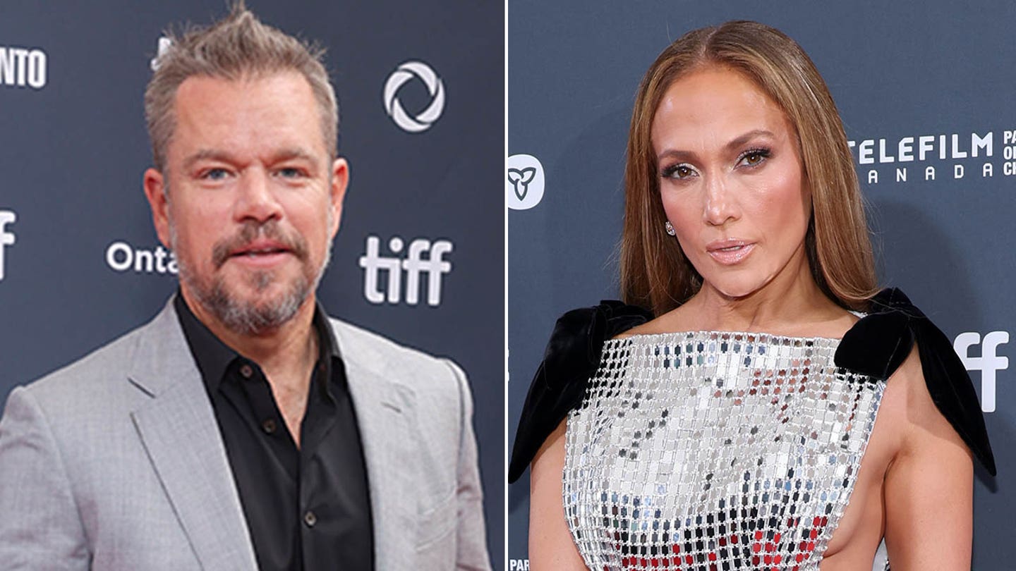 Jennifer Lopez and Matt Damon Caught in Lengthy and Intense Conversation After 'Unstoppable' Premiere