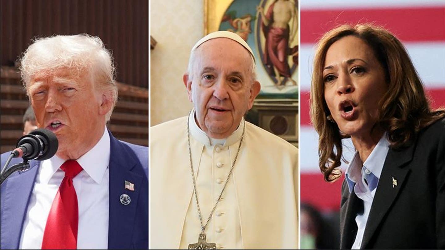 split of trump harris and the pope