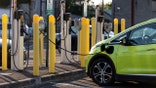 A Chevrolet Bolt charges at a ChargePoint electric vehicle charging station in Hudson, New York, US, on Tuesday, Sept. 3, 2024. ChargePoint Holdings Inc. is scheduled to release earnings figures on September 4. Photographer: Angus Mordant/Bloomberg via Getty Images