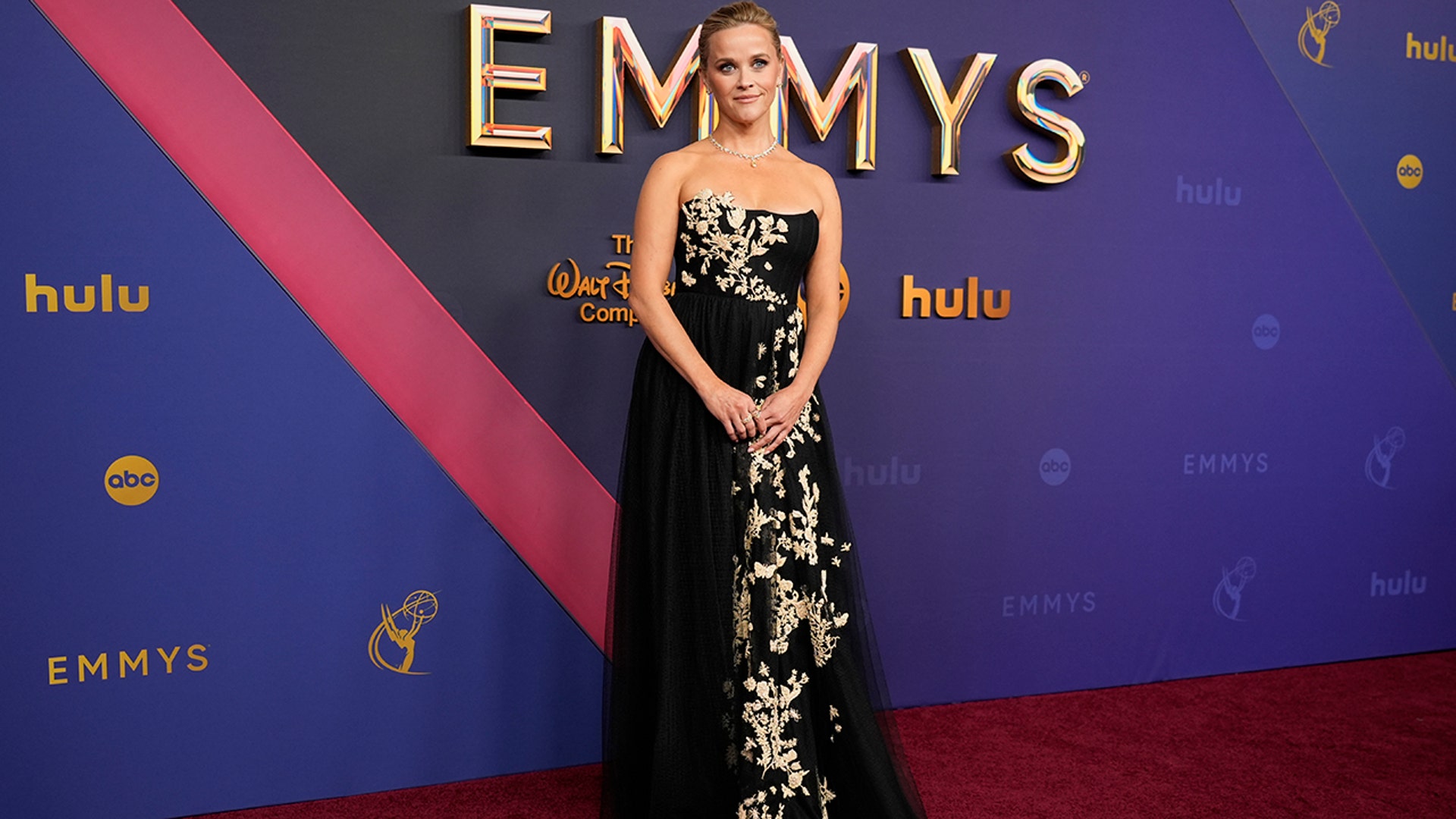 Reese Witherspoon, nominated for her role in "The Morning Show," on the 2024 Emmy Awards red carpet.