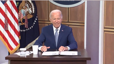 President Biden smiles, ignores press shouting questions for a full minute at White House event