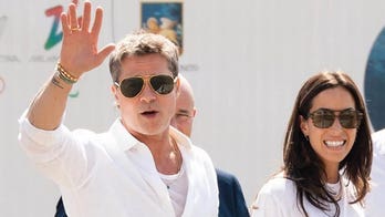 Brad Pitt and girlfriend Ines de Ramon all smiles arriving in matching white tops at Venice Film Festival