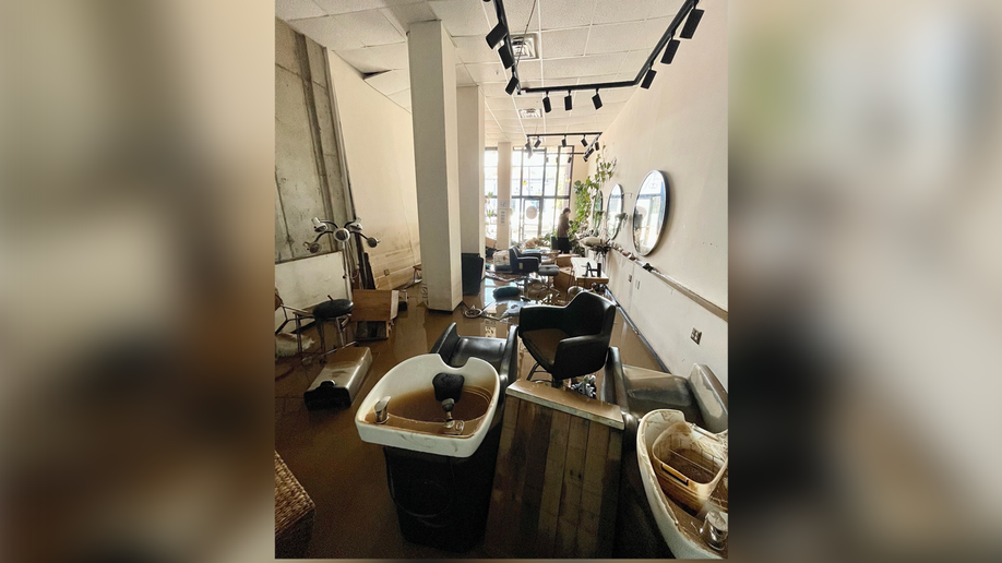 Salon damaged by storm